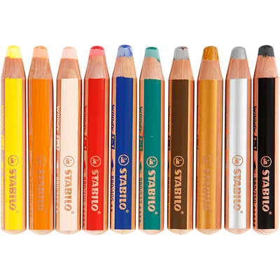 Stabilo woody 3 in 1 - multitalent potlood - set 10 stuks