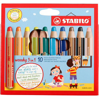 Stabilo woody 3 in 1 - multitalent potlood - set 10 stuks