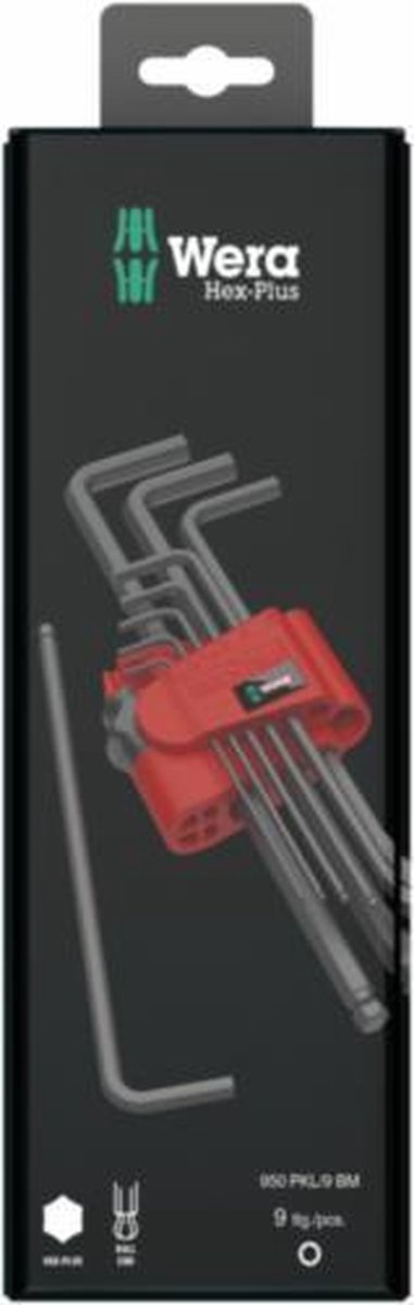 Wera 950 pkl 9 bm n sb stifsleutelset, metrisch, blacklaser, 9-delig - 1 stuk(s) - 05073596001