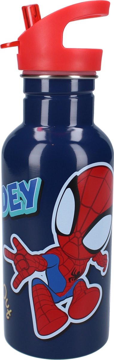 Vadobag spidey drinkfles en schoolbeker - blauw - stainless steel - 500 ml