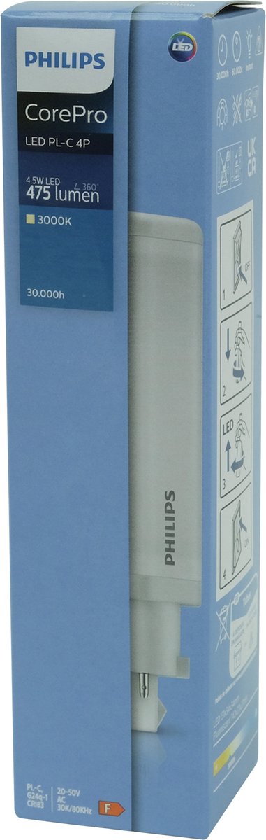 Philips corepro LED plc 4.5w 830 4 pin 3000k 475lm | 10 pezzi