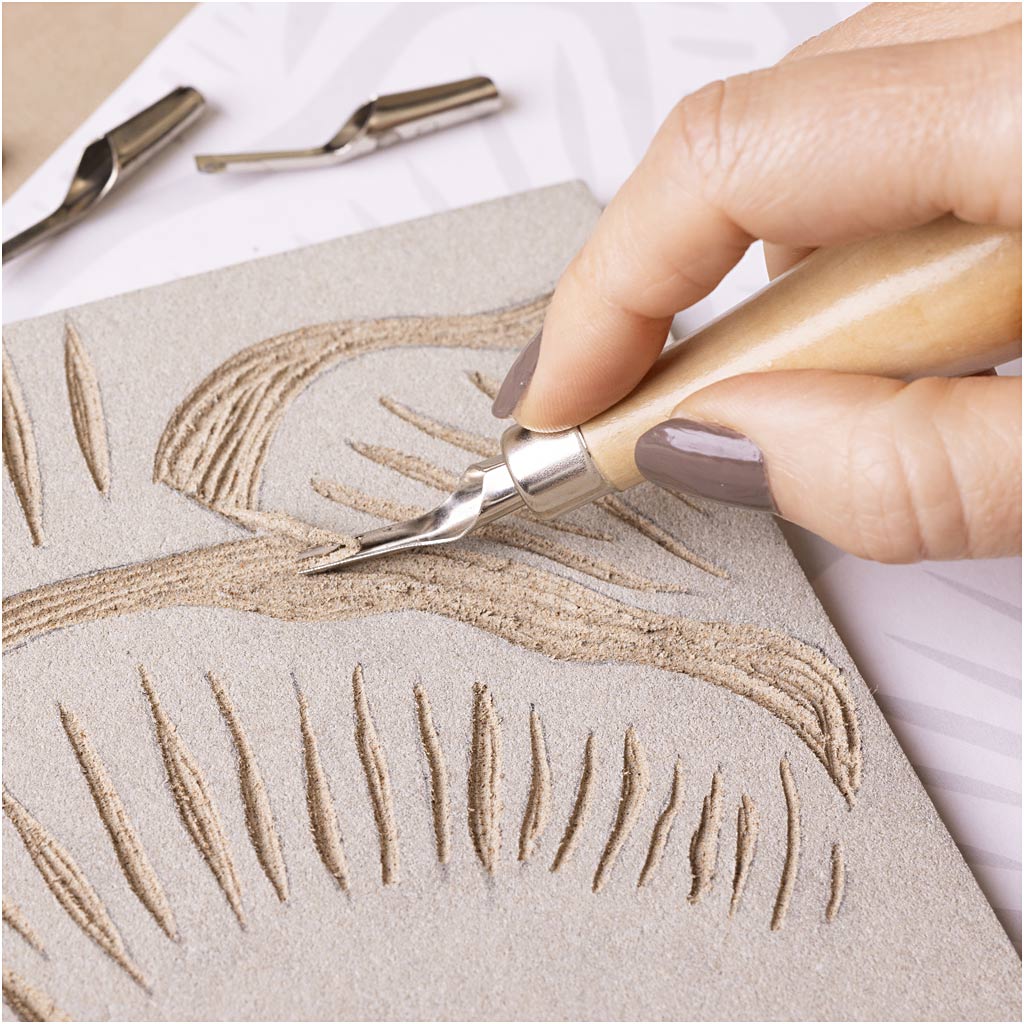 Creativ company linoleum, size 20x30 cm, thickness 3 mm, gray, 2 pieces 1 box