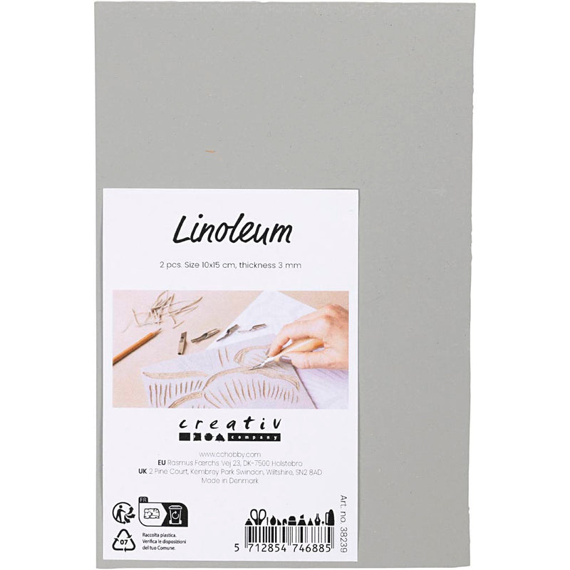 Linoleum Creative Company, misura 10x15 cm, spessore 3 mm, grigio, 2 pezzi 1 scatola
