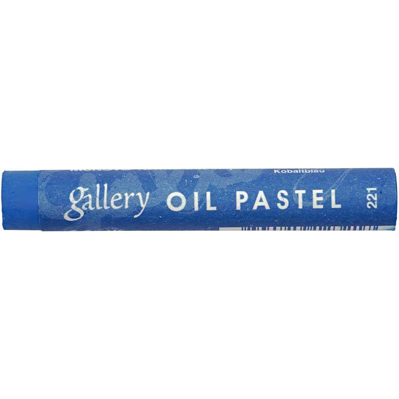Pastel al óleo premium Mungyo gallery, largo: 7 cm, grosor 11 mm, azul cobalto (221), 6 piezas 1 caja
