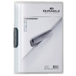 Cartella con clip Duraswing plastica resistente A4 220x306mm grafite trasparente