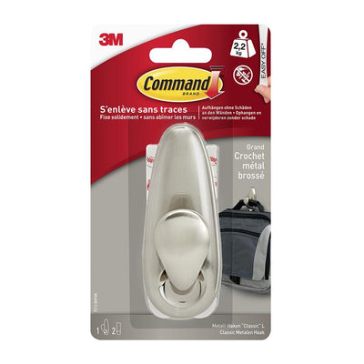3m 1060947 - gancho cmnd forever classic, cepillado. ni, 1hk + 2s pk | 4 piezas
