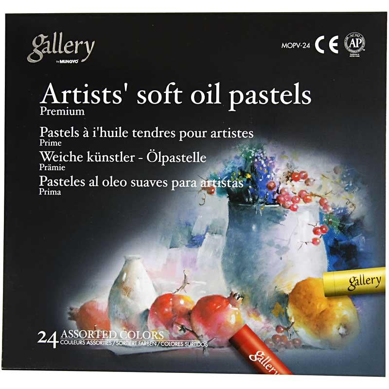 Mungyo gallery pastelli a olio premium, l: 7 cm, spess. 10 mm, vari colori, 24 pezzi 1 scatola