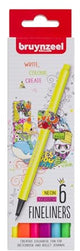 Bruynzeel fineliner set neon 6 colori