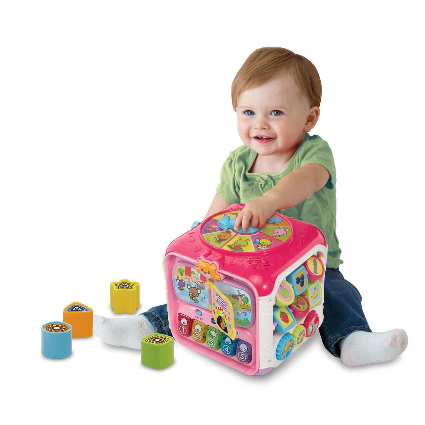 Vtech baby activiteiten kubus - educatief babyspeelgoed - dieren, cijfers en kleuren - cadeau - van 9 tot 36 maanden - roze