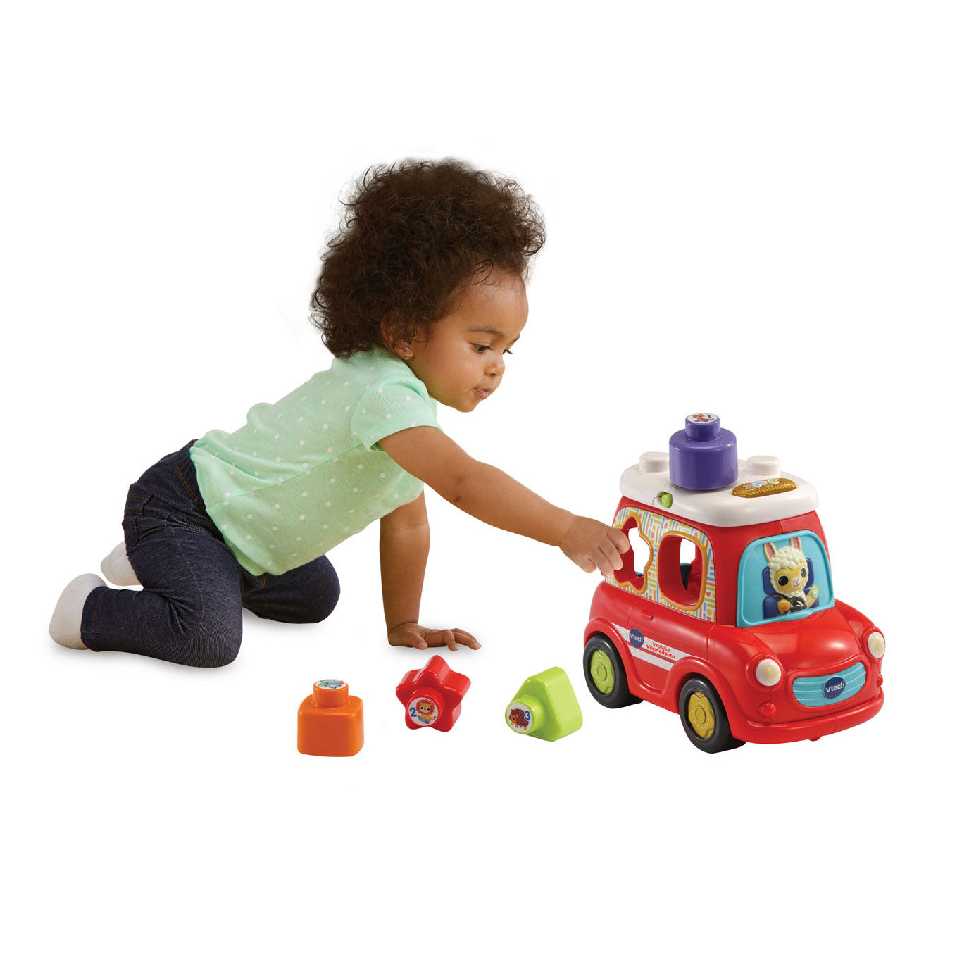 Vtech Vrolijke Vormenauto 25 cm rood 5-delig