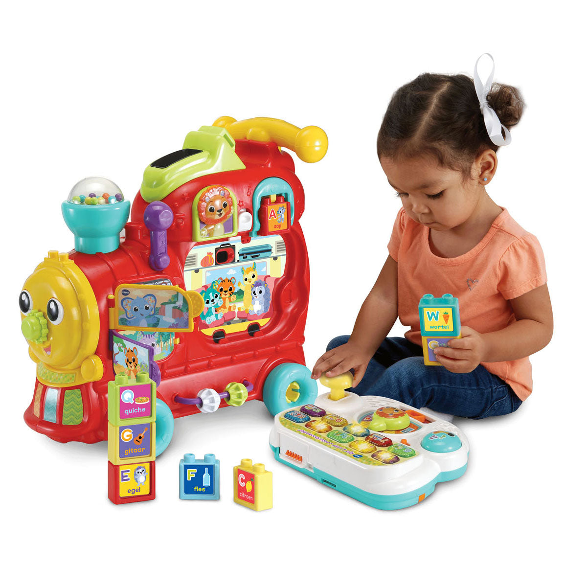 Vtech baby rijd leer letterlocomotief - interactief educatief speelgoed - cijfers, kleuren en letters - cadeau - baby speelgoed 1 jaar tot 3 jaar