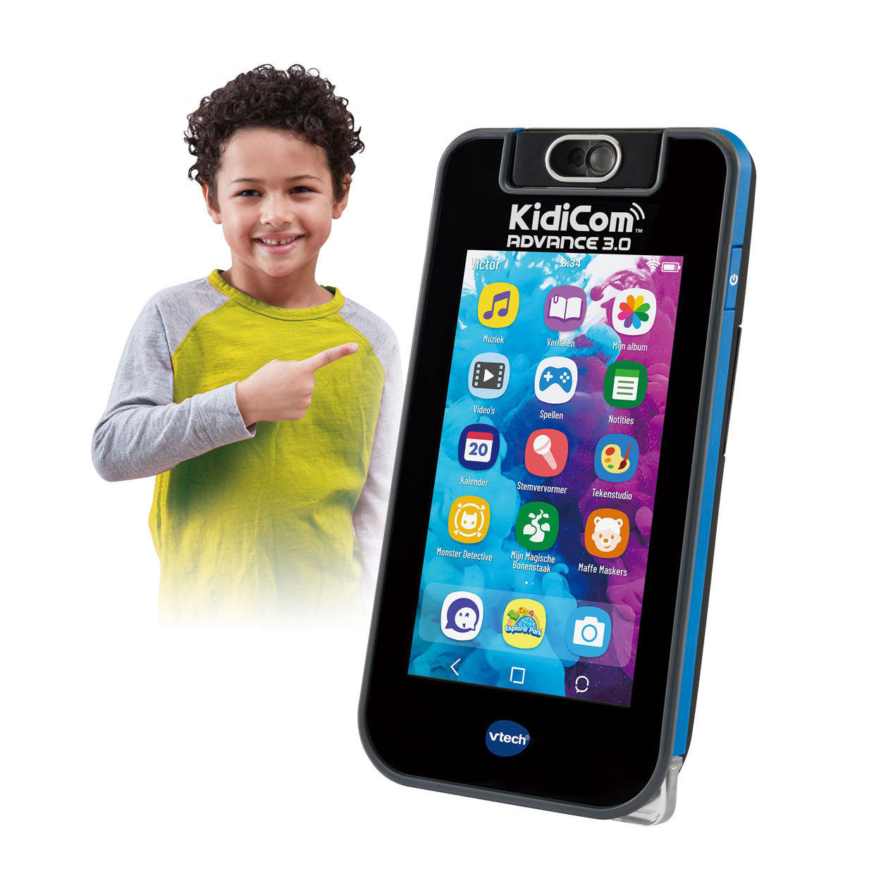 Teléfono de juguete Vtech Kidicom 3.0 Black Blue 3 partes