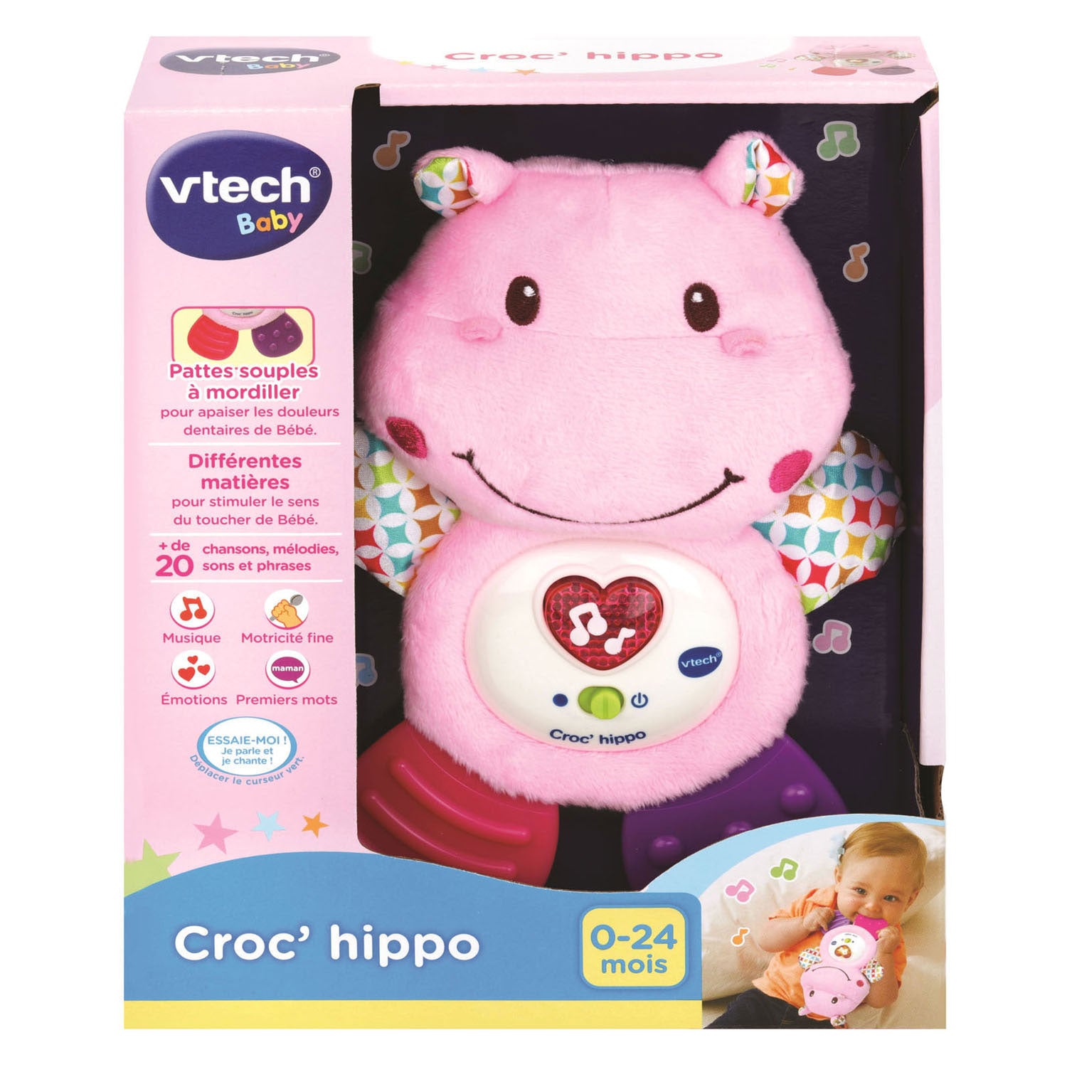 Vtech sonajero bebe cocodrilo hipopótamo