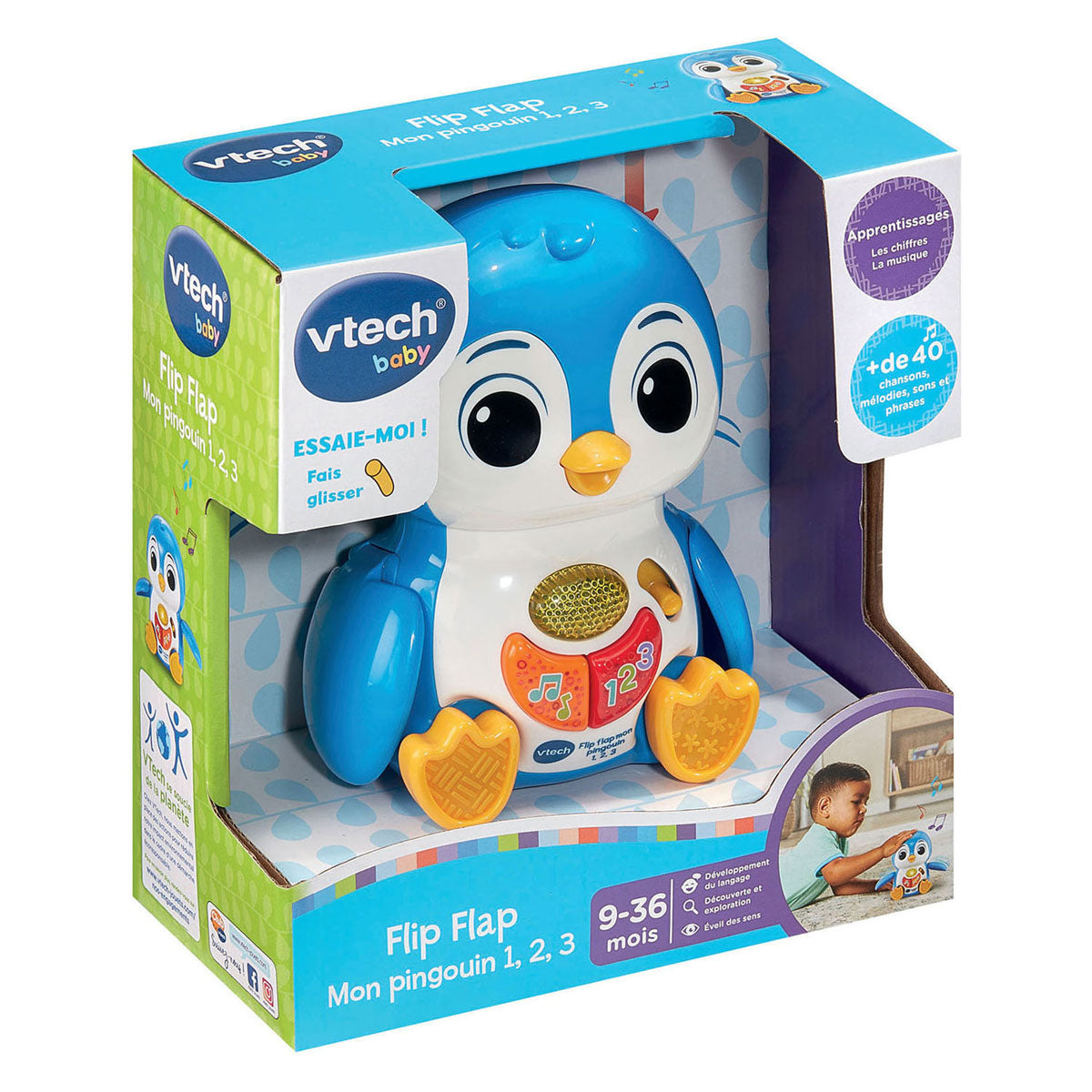Pinguino con patta ribaltabile Vtech 1-2-3