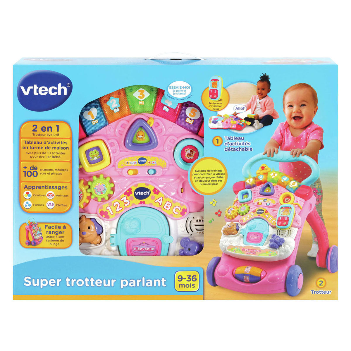 Camminatore di attività 2 in 1 Vtech rosa