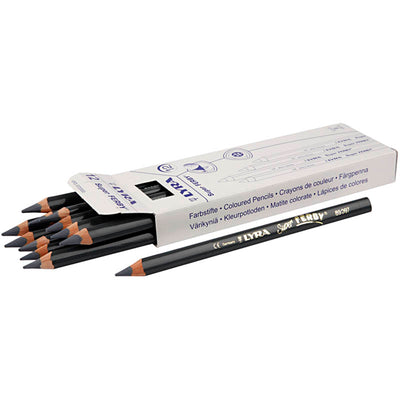 Lyra Super Ferby 1 matite colorate, l: 18 cm, riempimento di 6,25 mm, grigio, 12 pezzo 1 scatola