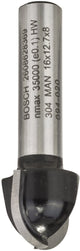 Bosch - fresas para perfiles semicirculares 8 mm, r1 8 mm, d 16 mm, l 12,7 mm, g 45 mm