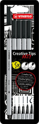 Stabilo creative tips arty bolígrafos negro - 5 piezas