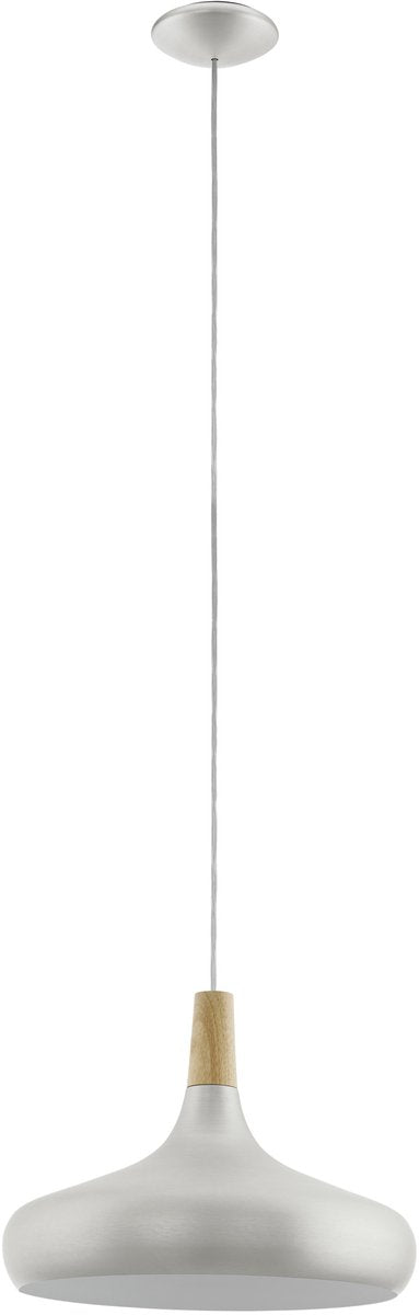 Eglo sabinar hanglamp - e27 - staal|hout - bruin|zilver