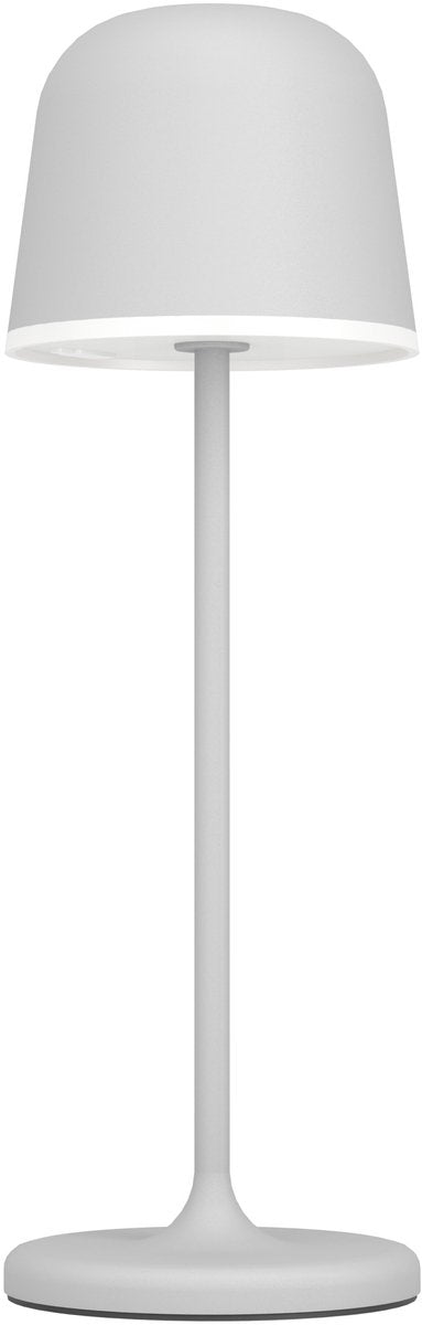 Lampada da tavolo Eglo Mannera - dimmer touch - 34 cm - ricaricabile (fino a 38 ore di luce) - alluminio - bianco grigio - wireless - da interno ed esterno