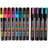Pennarello posca Uni-posca, misura pc-5m + pc-3m, larghezza tratto 0,9-1,3 + 2,5 mm, vari colori, 12 div 1 scatola