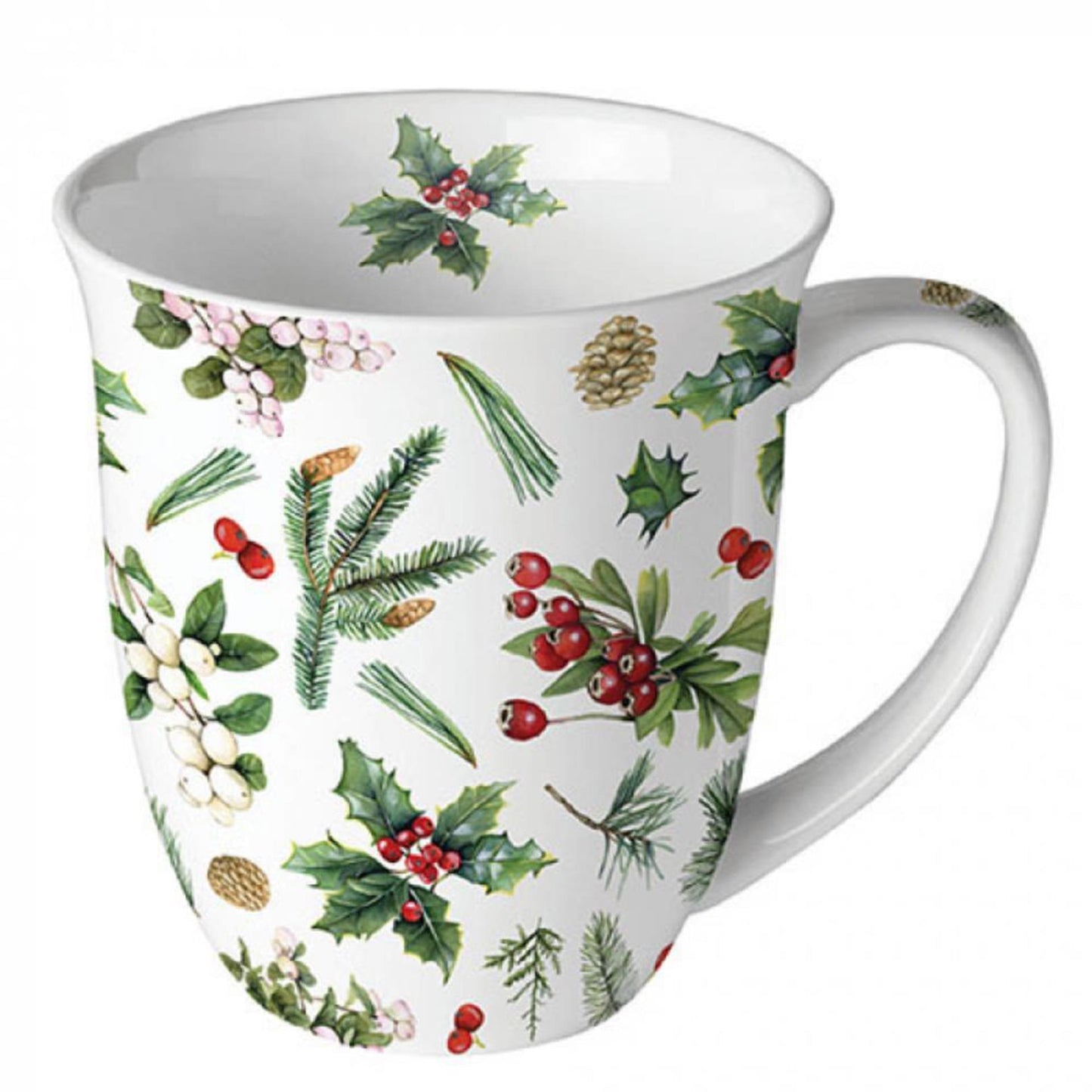 Taza Ambiente 400ml invierno verde blanco