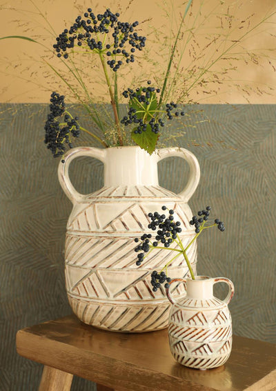 Ideas 4 seasons vase bali ceramic 25x23x30 cm cream