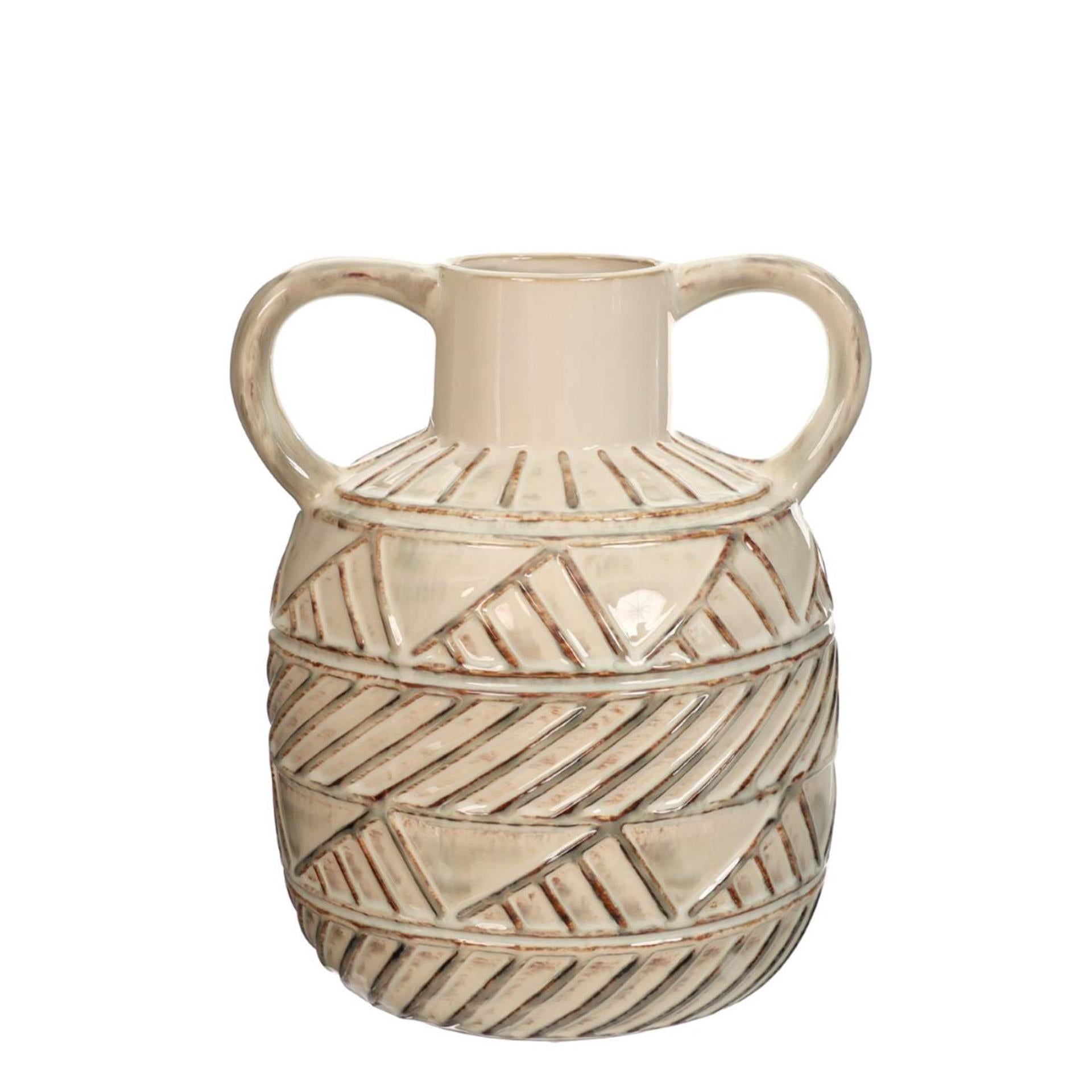 Ideas 4 seasons vaas bali keramiek 25x23x30 cm creme