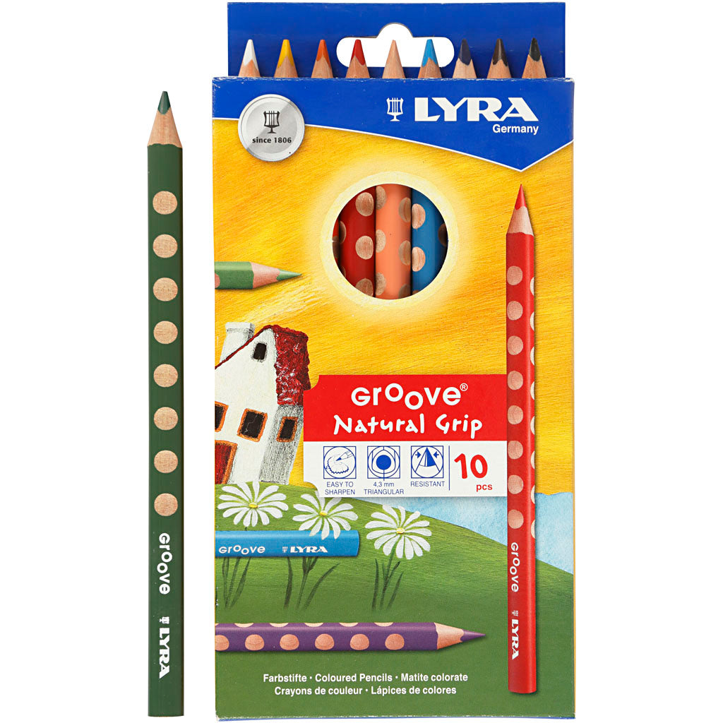 Lyra https: www.cchobby.nl groove-kleurpotloden-l-18-cm-vulling-4-25-mm-diverse-kleuren-10-stuk-1-doos