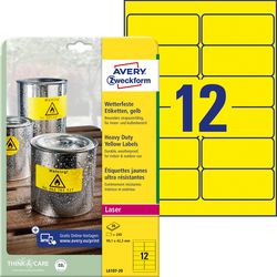 Waterproof labels avery l6107-20 yellow 99.1 x 42.3 mm