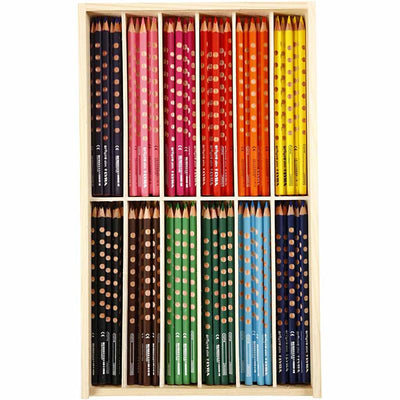 Groove lyra matite colorate a colori sottili, l: 18 cm, riempimento di 3,3 mm, vari colori, 12x12 pezzo 1 scatola