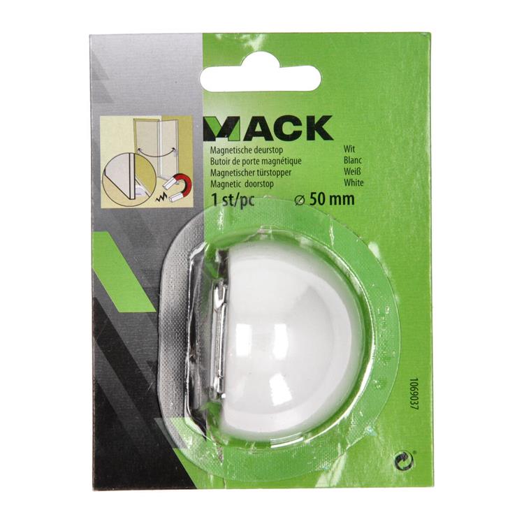 Mack 1069037 - magnetische deurstop wit ø 50 mm 1 st pc | 6 stuks