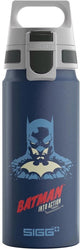 Cantimplora Sigg Batman de aluminio de 0,6 l: apta para niños y a prueba de fugas.
