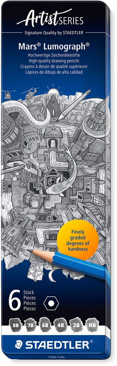 Staedtler - serie artista - matita lumografia Mars - set da 6 pz