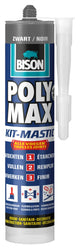 Bison poly max kit tubo negro 280 ml, kit todo en 1, junta impermeable, universal, interior y exterior, pintable, relleno, resistente a temperaturas de - 40°c a + 100°c