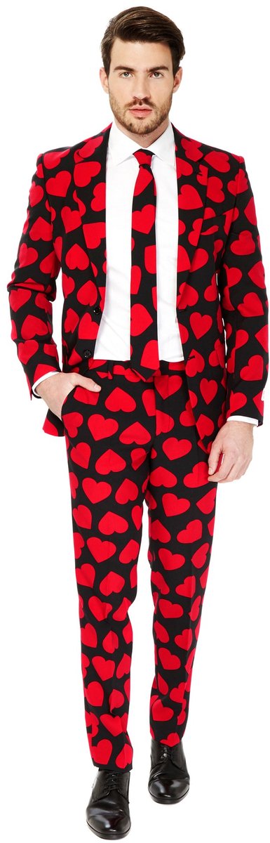 Opposuits rey de corazones - disfraz de hombre - traje - san valentín - rojo - ropa de carnaval - talla 60