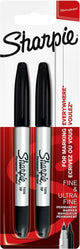 Pennarelli Sharpie con doppia punta | punti fini e ultrafini | nero | 2 pezzi