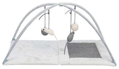 Trixie Crab Mat con giocattoli su grigio del cordone
