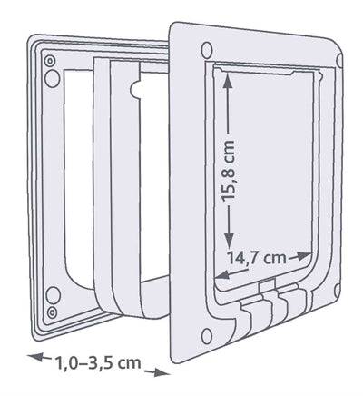 Trixie 4-weg kattenluik elektromagnetisch wit
