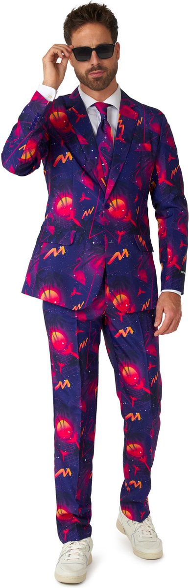 Suitmeister retro neon navy - traje de hombre - ropa de carnaval - disfraz - azul - talla XL