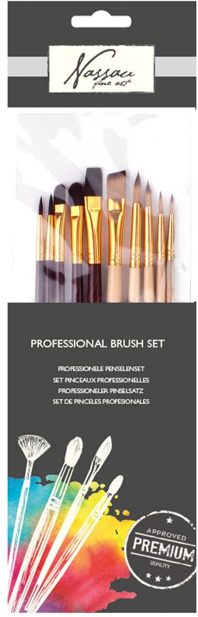 Nassau Fine Art Nassau Professional Brush Set, 10dlg.