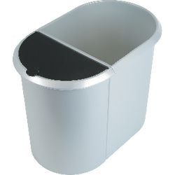 Pattumiera Duo Helit 29 l argento nero