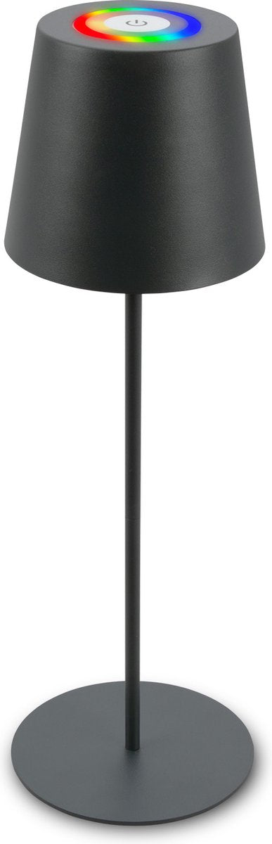 B.k.licht briloner - lámpara de mesa RGB recargable - lámpara inalámbrica - regulable táctil - para interior y exterior - altura regulable - 36 cm x 10,5 cm - antracita