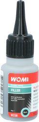 Womi filler w237 – 20 g negro – reparación de plástico resistente – acabado elegante – adhesión duradera