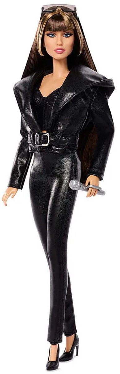 Barbie firma Miley Cyrus: muñeca de colección con un conjunto de 2 piezas hecho de cuero artificial