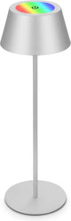 Briloner b.k.licht kiki rgb - tafellamp oplaadbaar - snoerloze lamp - dimbaar - voor buiten en binnen - usb-c - in hoogte verstelbaar - ø12cm - chroom