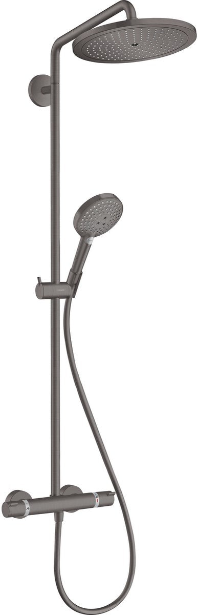 Hansgrohe croma s - showerpipe - ecosmart water saving 8 l m - Raindance Select - 280 mm - funzione 1 getto - nero opaco - con termostato e doccetta