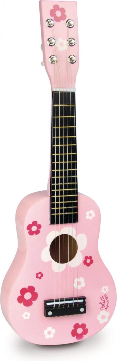Chitarra Vilac rosa con fiori