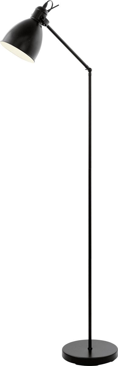 Eglo priddy vloerlamp - e27 - 137 cm - zwart wit
