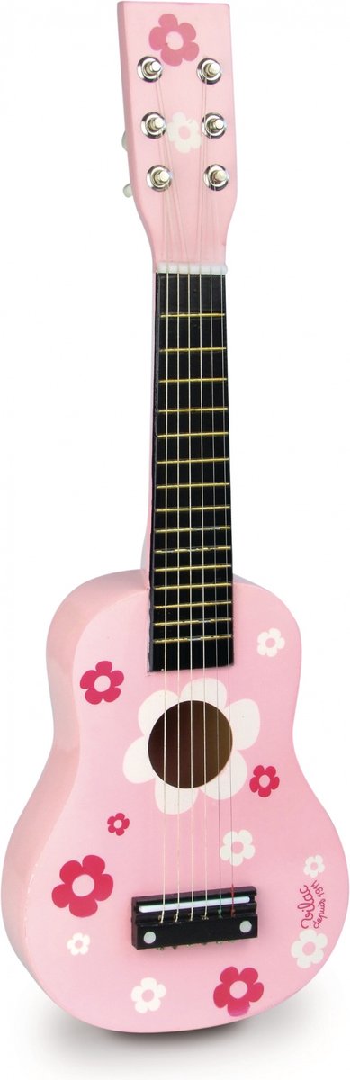 Chitarra Vilac rosa con fiori
